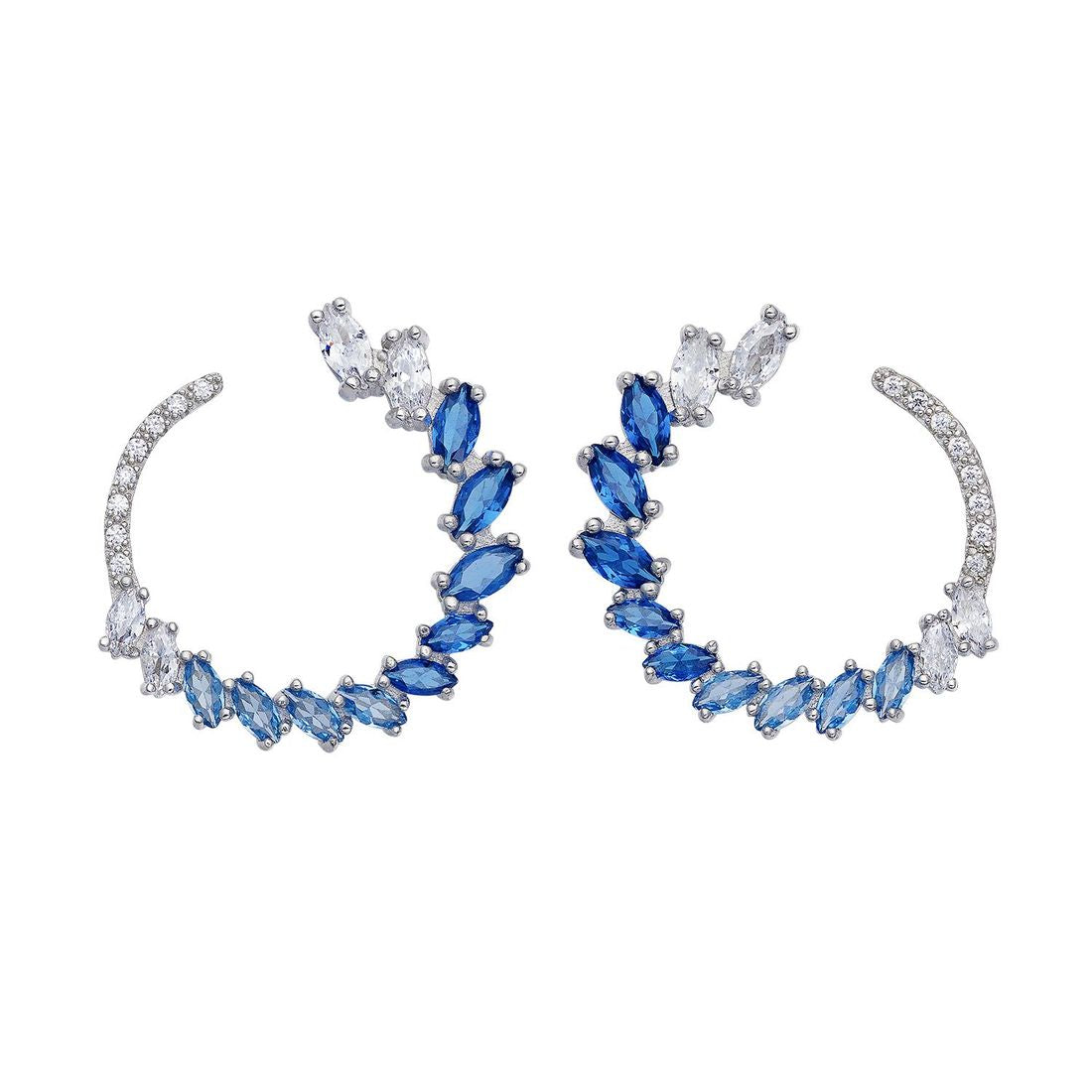 Orecchini Donna Comete Eleganti A Lobo – Oro Con Acquamarina E Diamanti, Modello ORQ 235