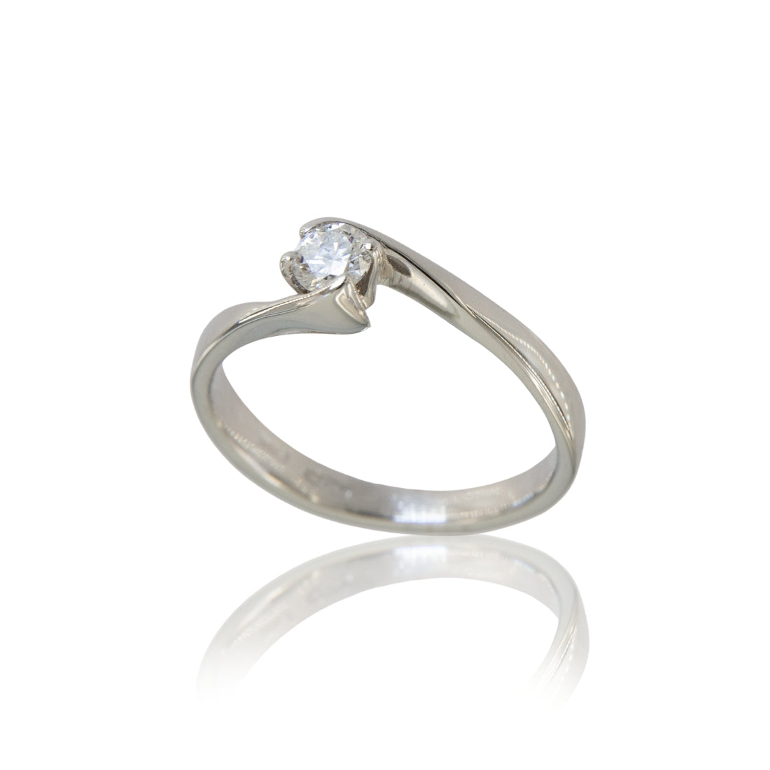 Solitario da fidanzamento a contrarier diamante ct 0,23 Paladini