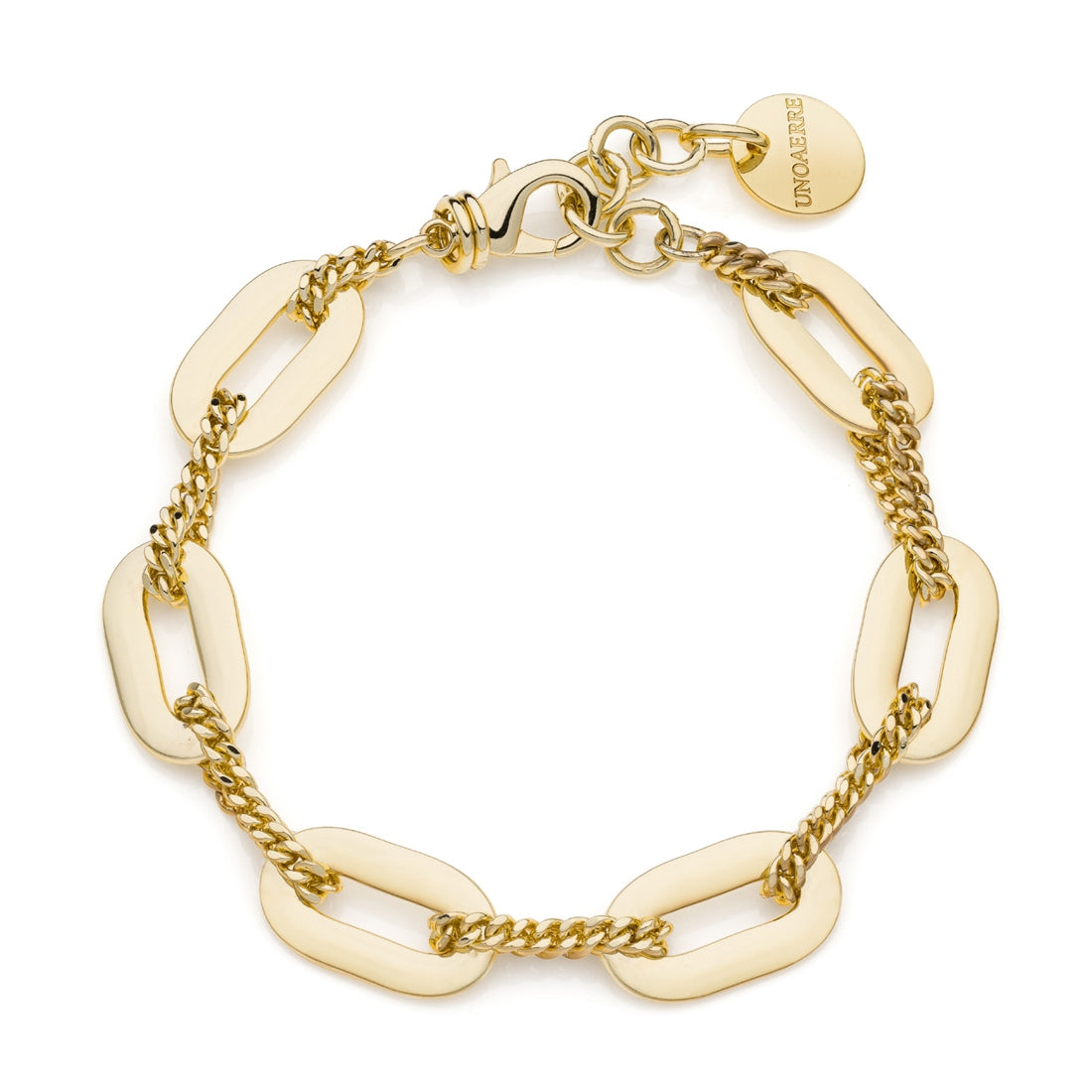 Bracciale Unoaerre 2374 a maglie rigide e morbide alternate in