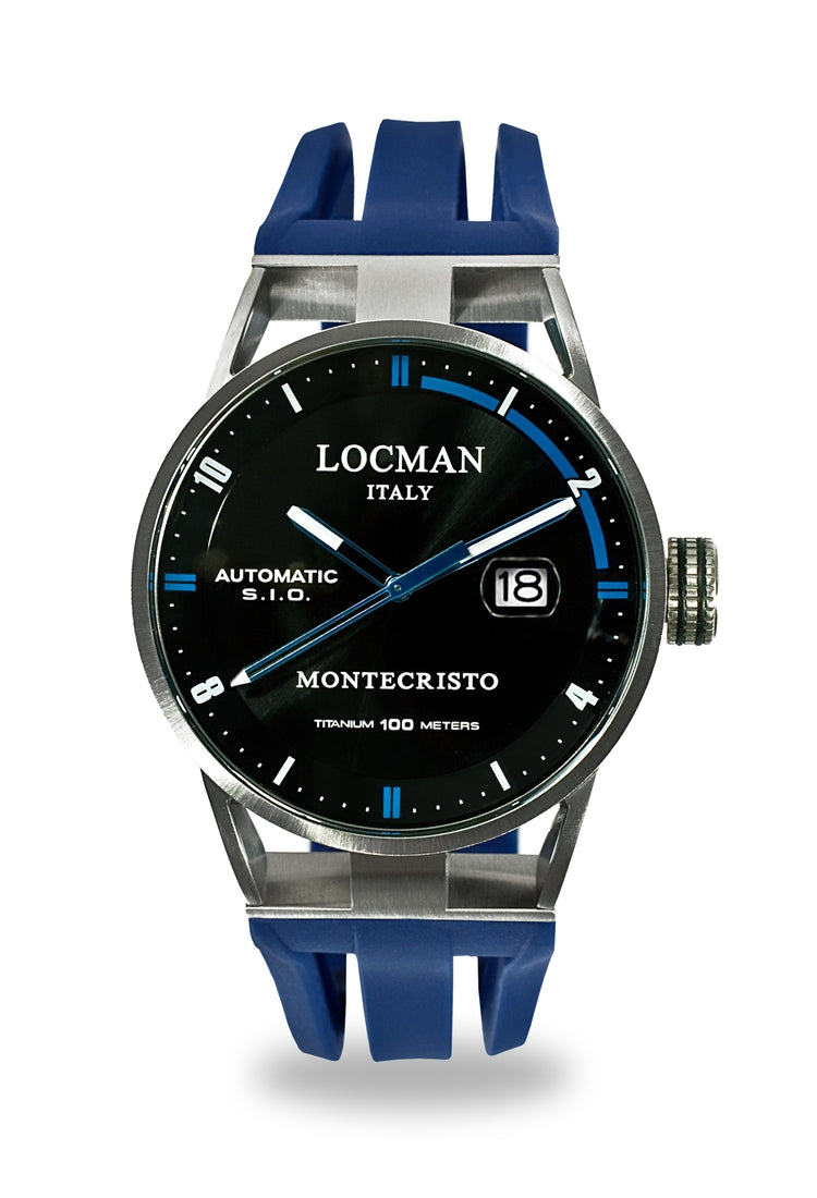 Locman Montecristo automatico nero silicone blu 051100BKFBL0GOB