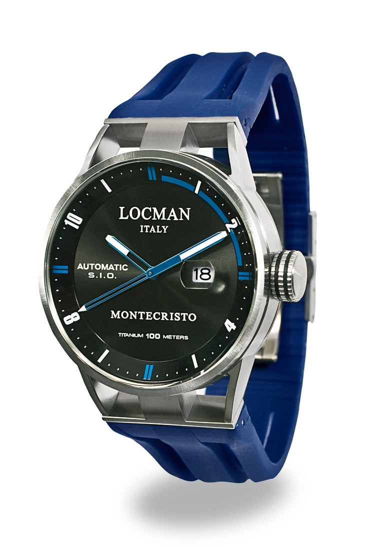 Locman Montecristo automatico nero silicone blu 051100BKFBL0GOB