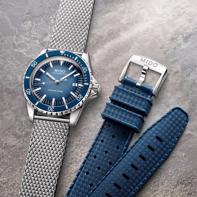 Orologio Mido Ocean Star Tribute azzurro bracciale mesh