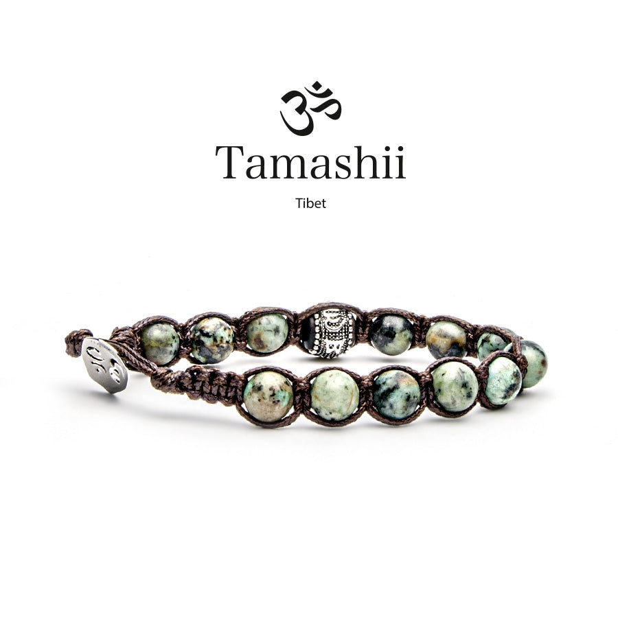 Tamashii Bracciale Unisex Doppio Giro In Turchese Africano – Pietre 6mm – BHS600-75