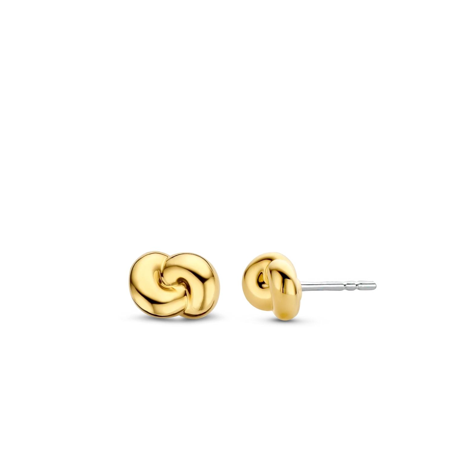 Carissima Orecchini A Lobo Nodo In Oro Giallo 9 Carati - Eleganza Italiana, 11 Mm, In Lussuosa Confezione Regalo