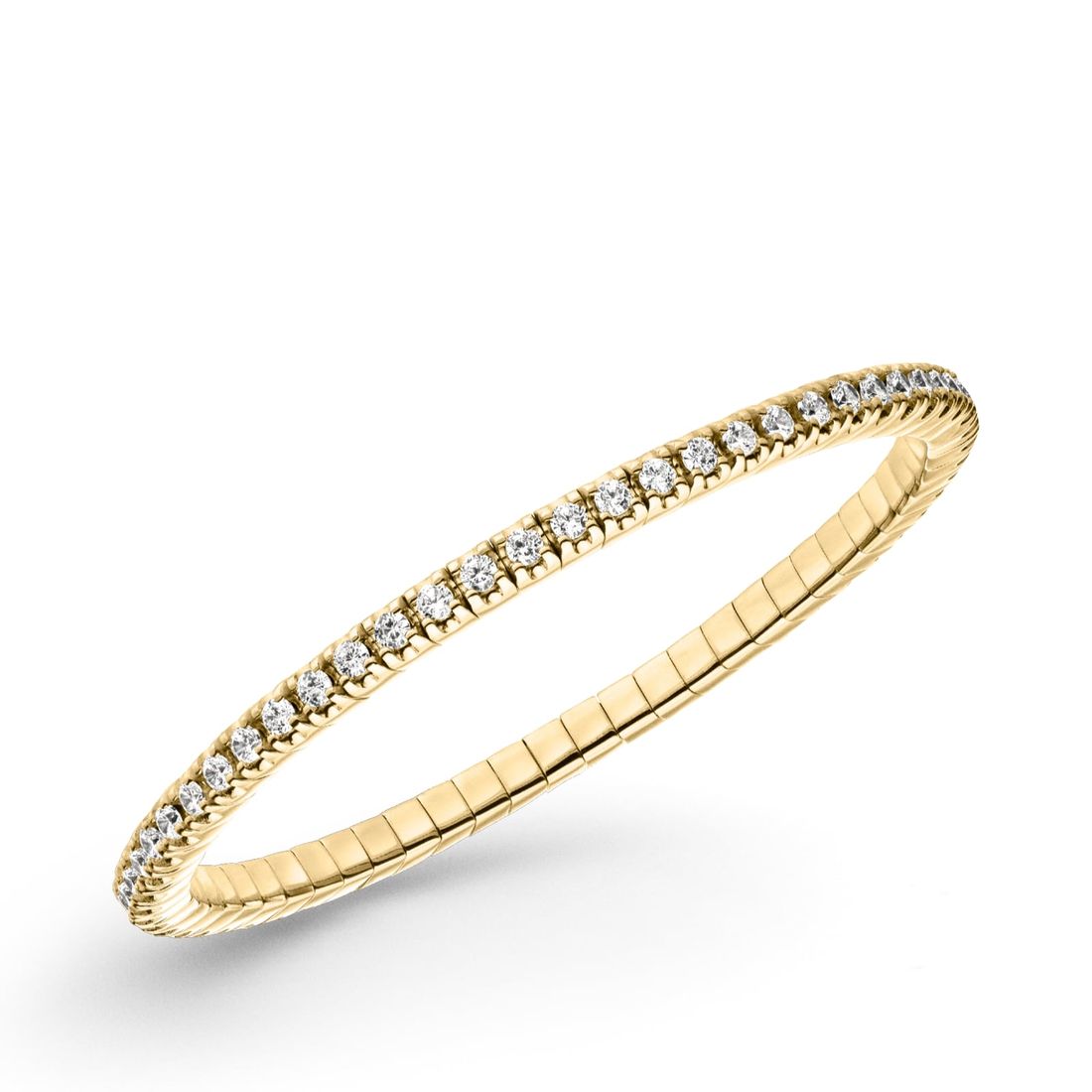 Bracciale tennis elastico Luis&Freya dorato 17,5cm e zirconi 2.5mm