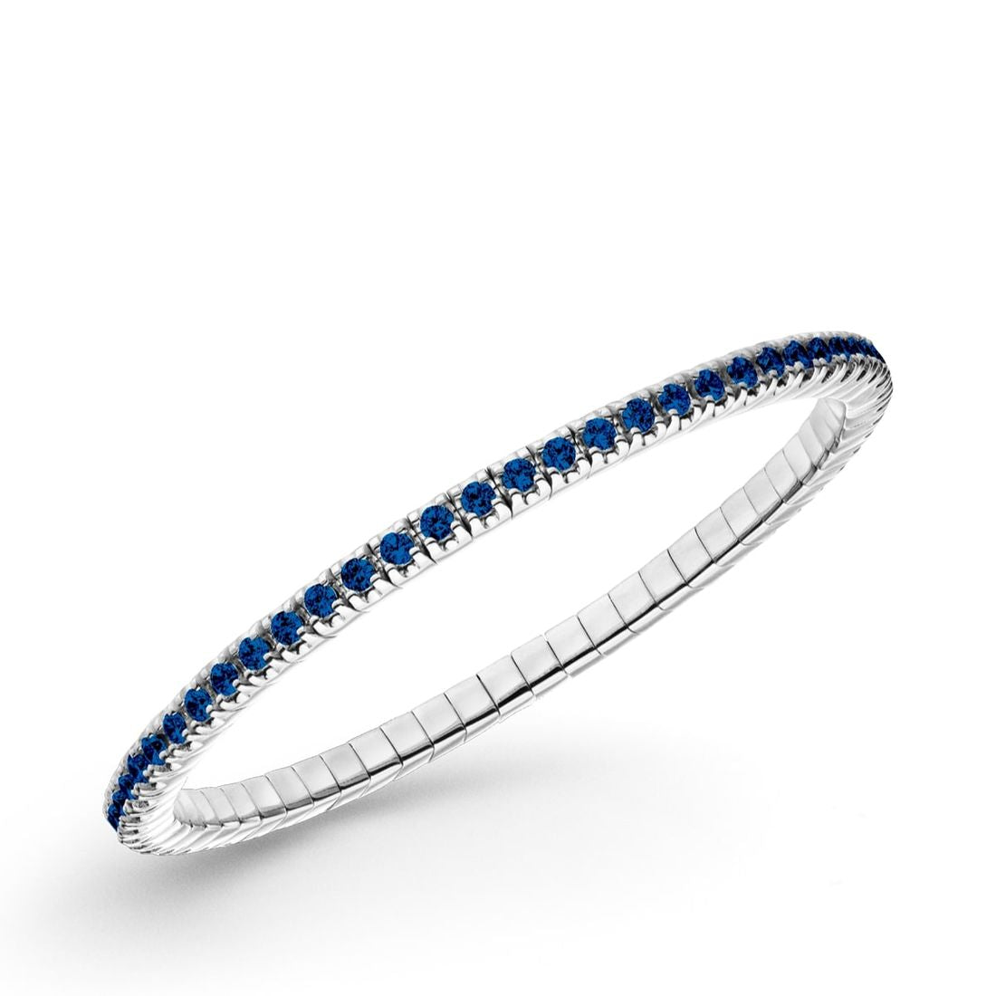 Bracciale Luis&Freya in argento flessibile 17,5cm con pietre blu 2,5mm