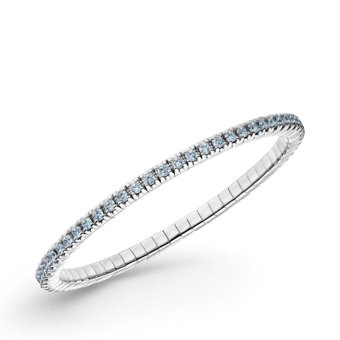 Bracciale Luis&Freya in argento flessibile 17,5cm con pietre azzurre 2,5mm