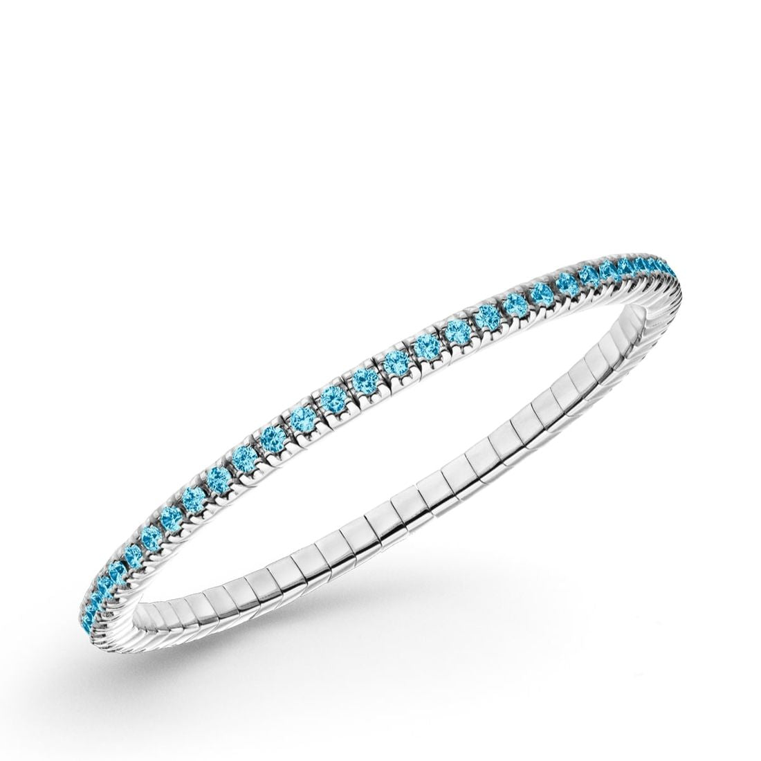 Bracciale tennis Luis&Freya in argento elastico 17,5cm zirconi turchesi