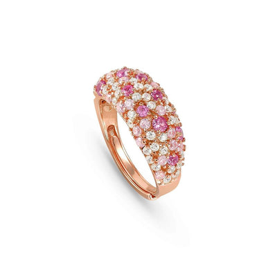 Anello Nomination fascia argento dorato rosa pavè di zirconi bianchi e rosa 241600/011