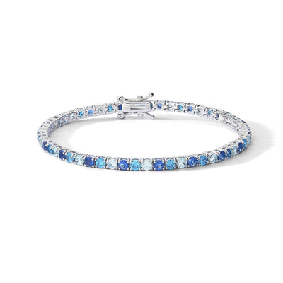 Bracciale Comete Tennis in argento con tonalità di blu e azzurro BRA 267 M18