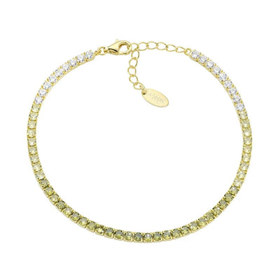 Bracciale Amen tennis dorato bianco e verde oliva in sfumatura degradé BT25DEGOL17