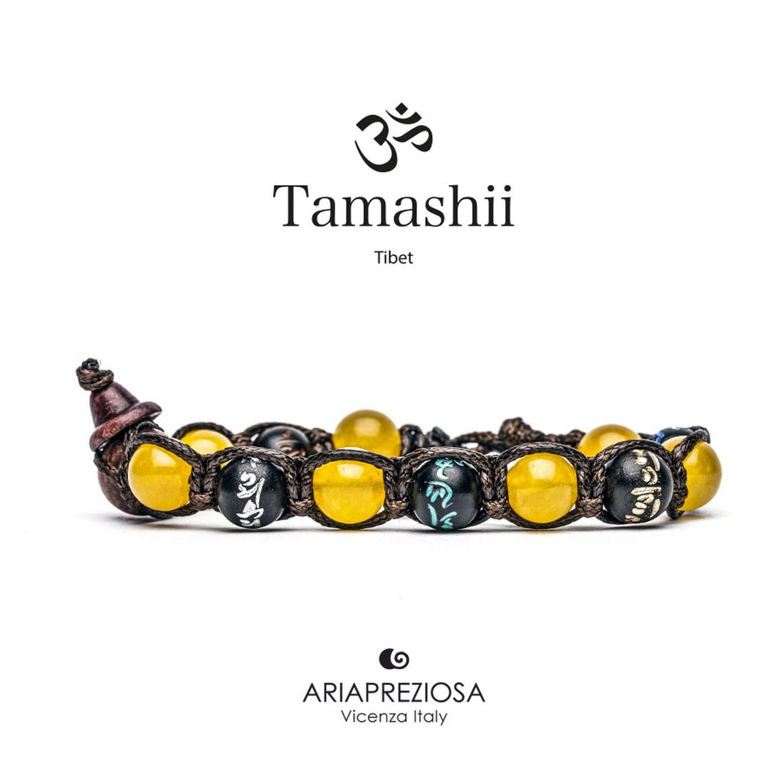 Bracciale Tamashii BHS200-62 mantra in agata gialla