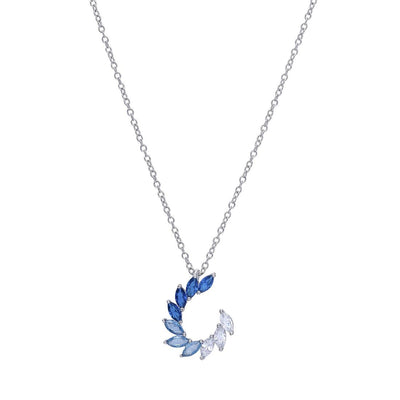 Collana Gioielli Comete catena e ciondolo semicerchio con pietre degradè blu GLA 260