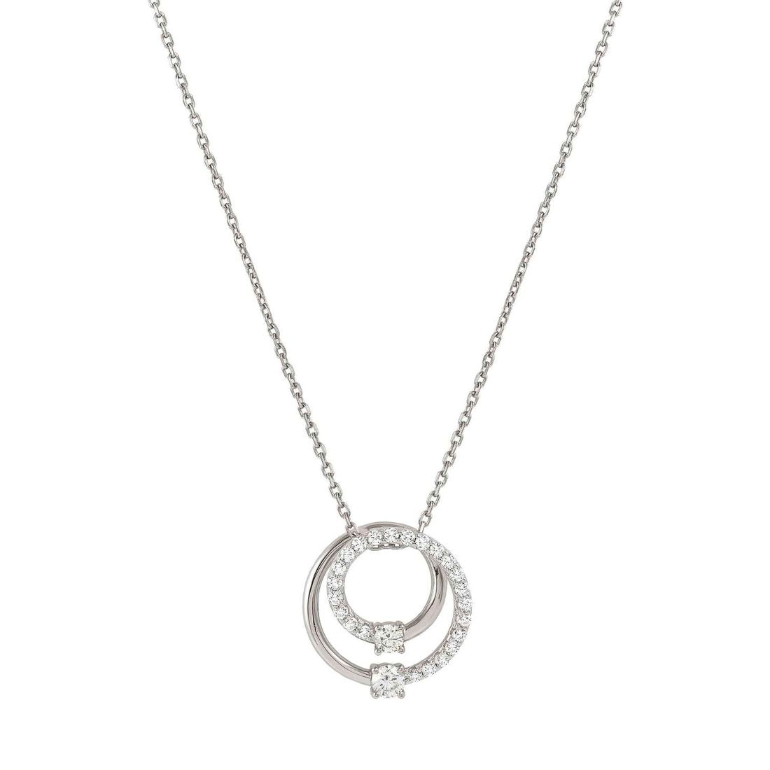 Collana Nomination argento rodiato bianco spirale con pavè di zirconi bianchi 241709/053