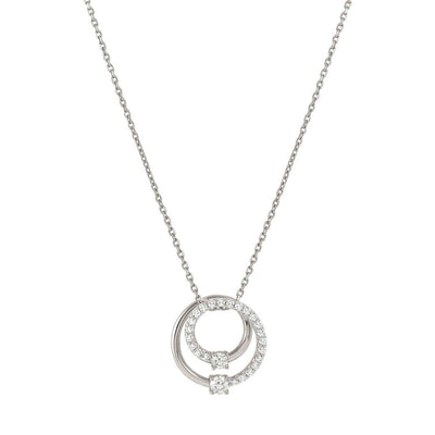 Collana Nomination argento rodiato bianco spirale con pavè di zirconi bianchi 241709/053