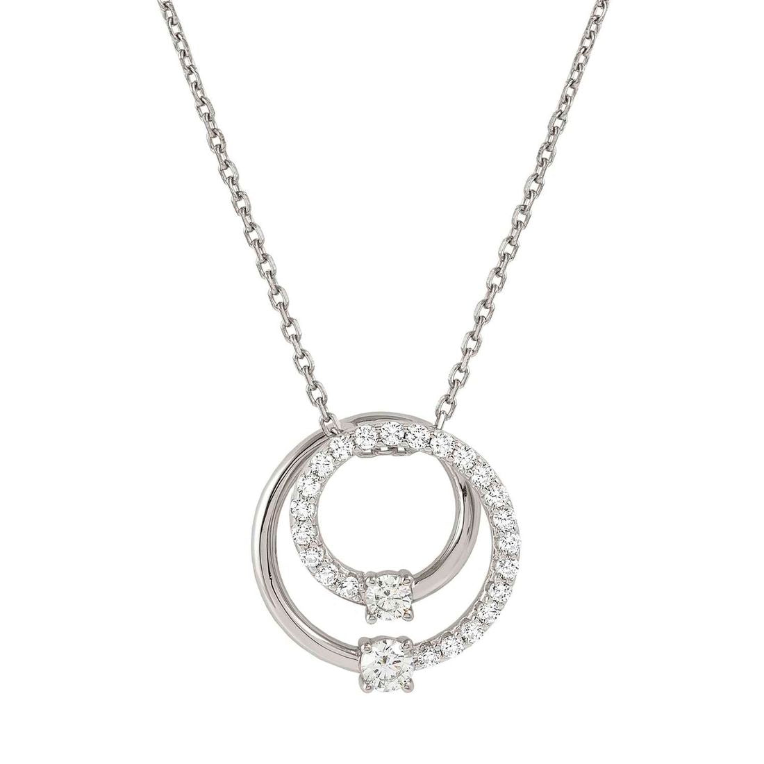 Collana Nomination argento rodiato bianco spirale con pavè di zirconi bianchi 241709/053