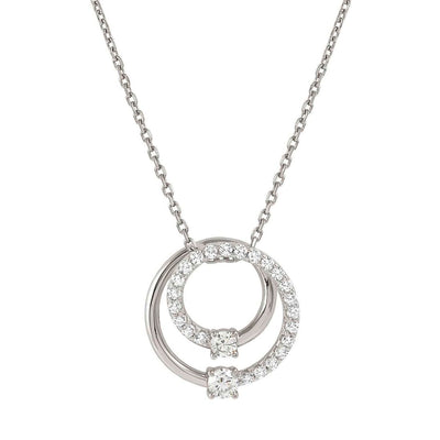 Collana Nomination argento rodiato bianco spirale con pavè di zirconi bianchi 241709/053