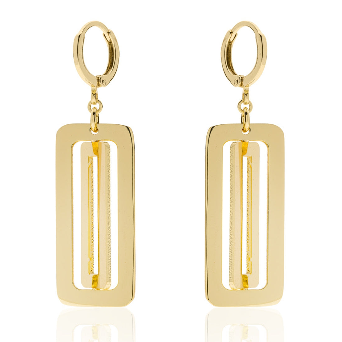 Orecchini pendenti a cerchio con cuore rotondo in oro rosa 10 carati da donna con zirconi cubici - Produzione OEM e ODM - vendita all'ingrosso di gioielli personalizzati