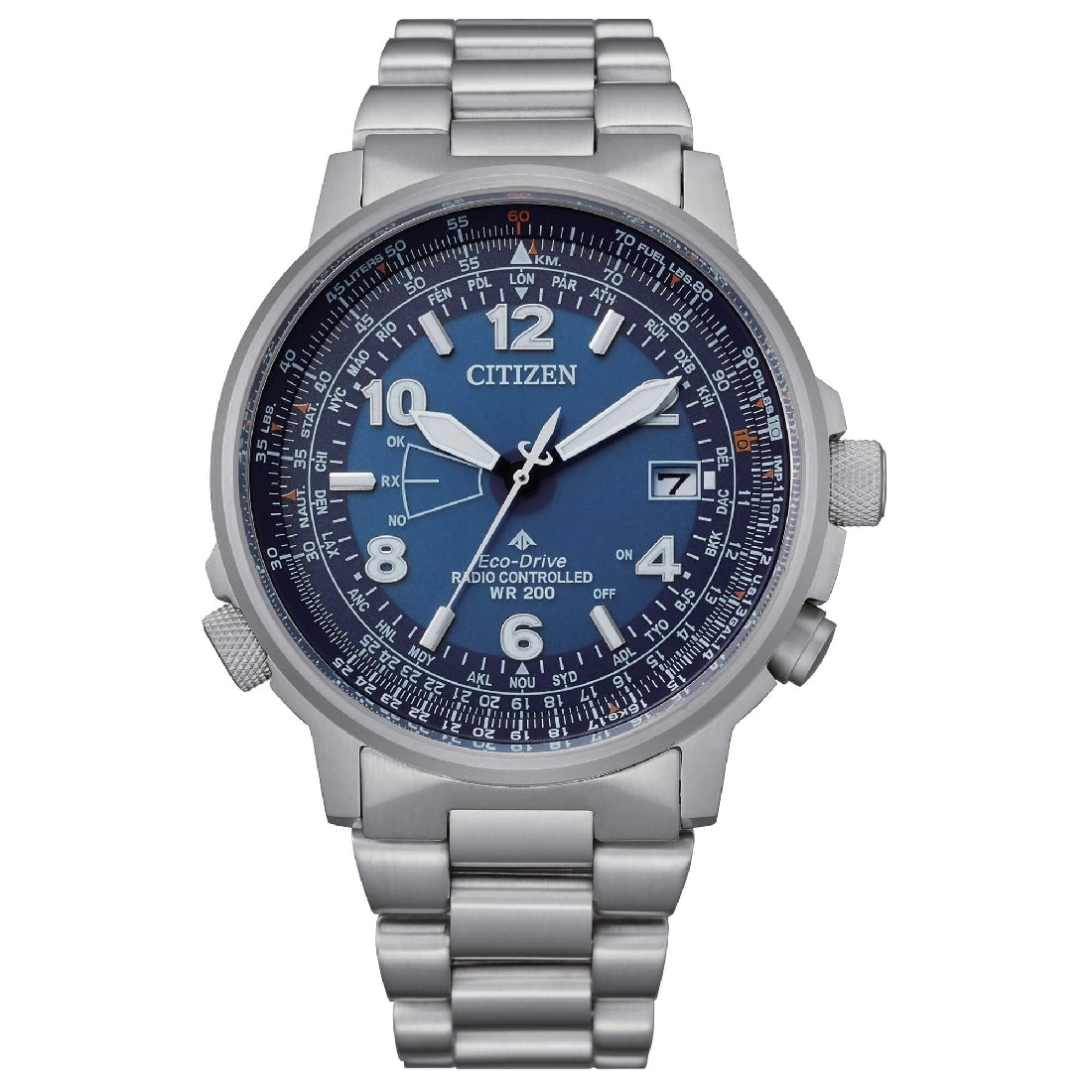 Orologio Citizen CB0240-88L Pilot blu acciaio