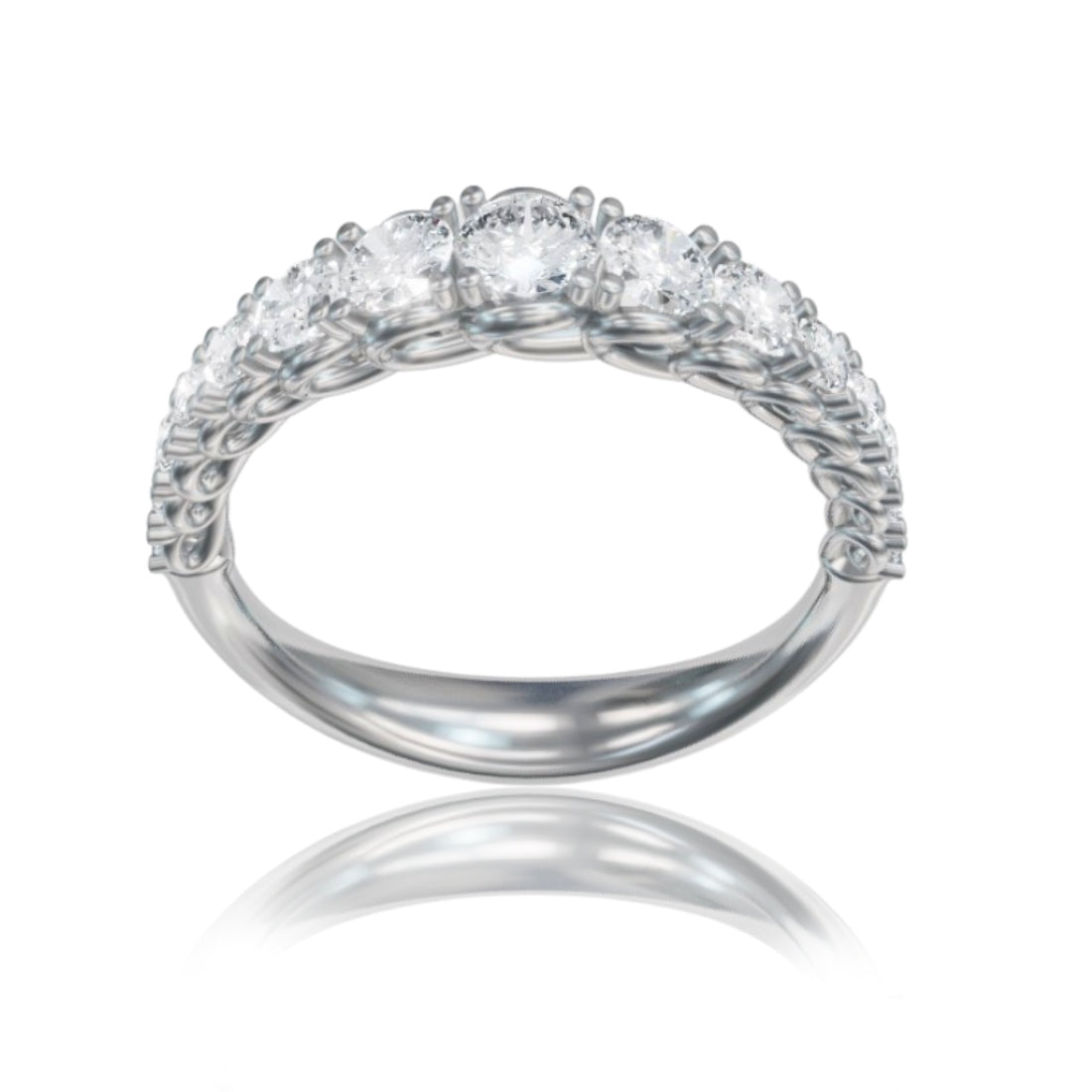 Anello Mikiko riviera a scalare linea Infinite Love brillanti ct 0,87 G-SI1