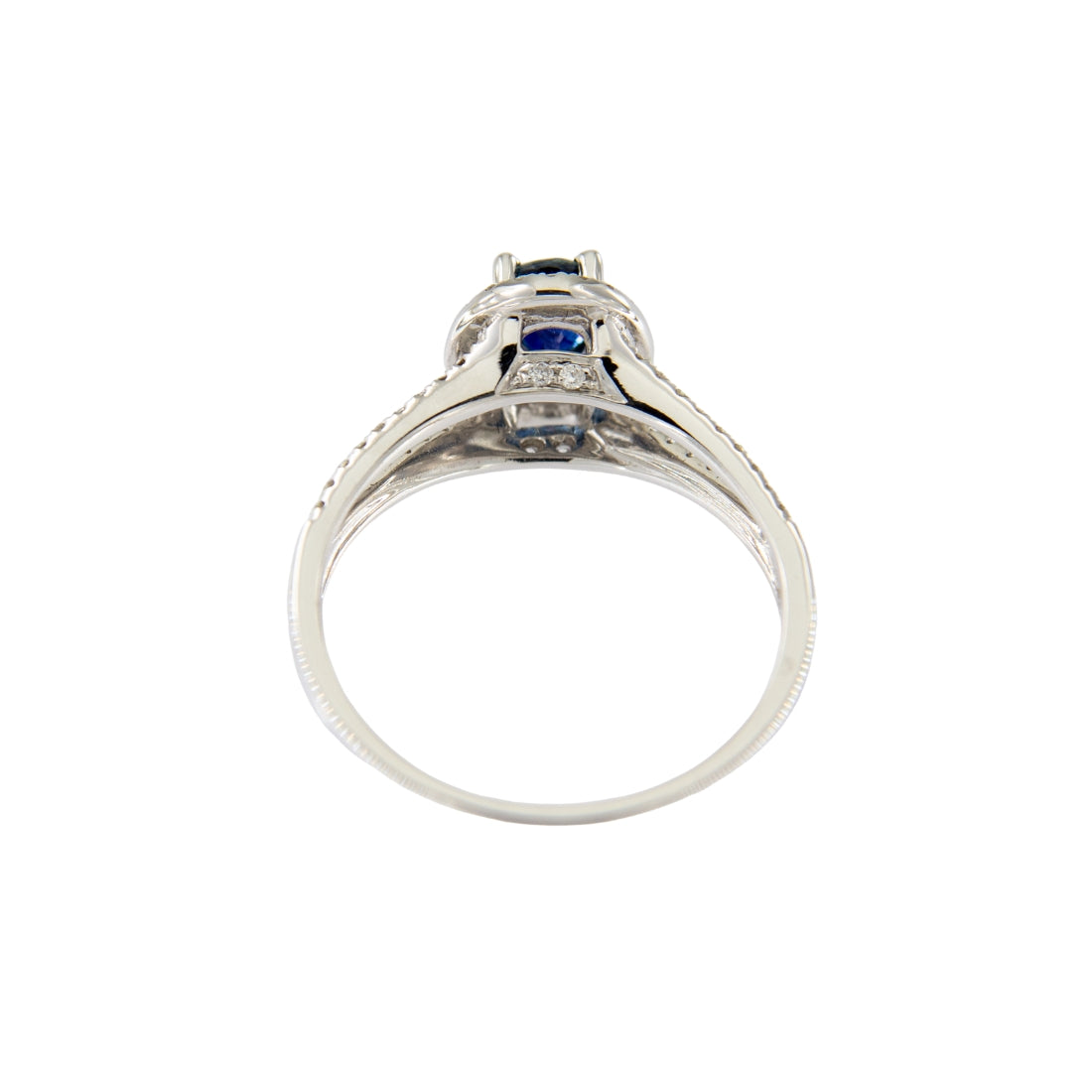 Anello zaffiro naturale ovale ct 0,35 con diamanti ct 0,27