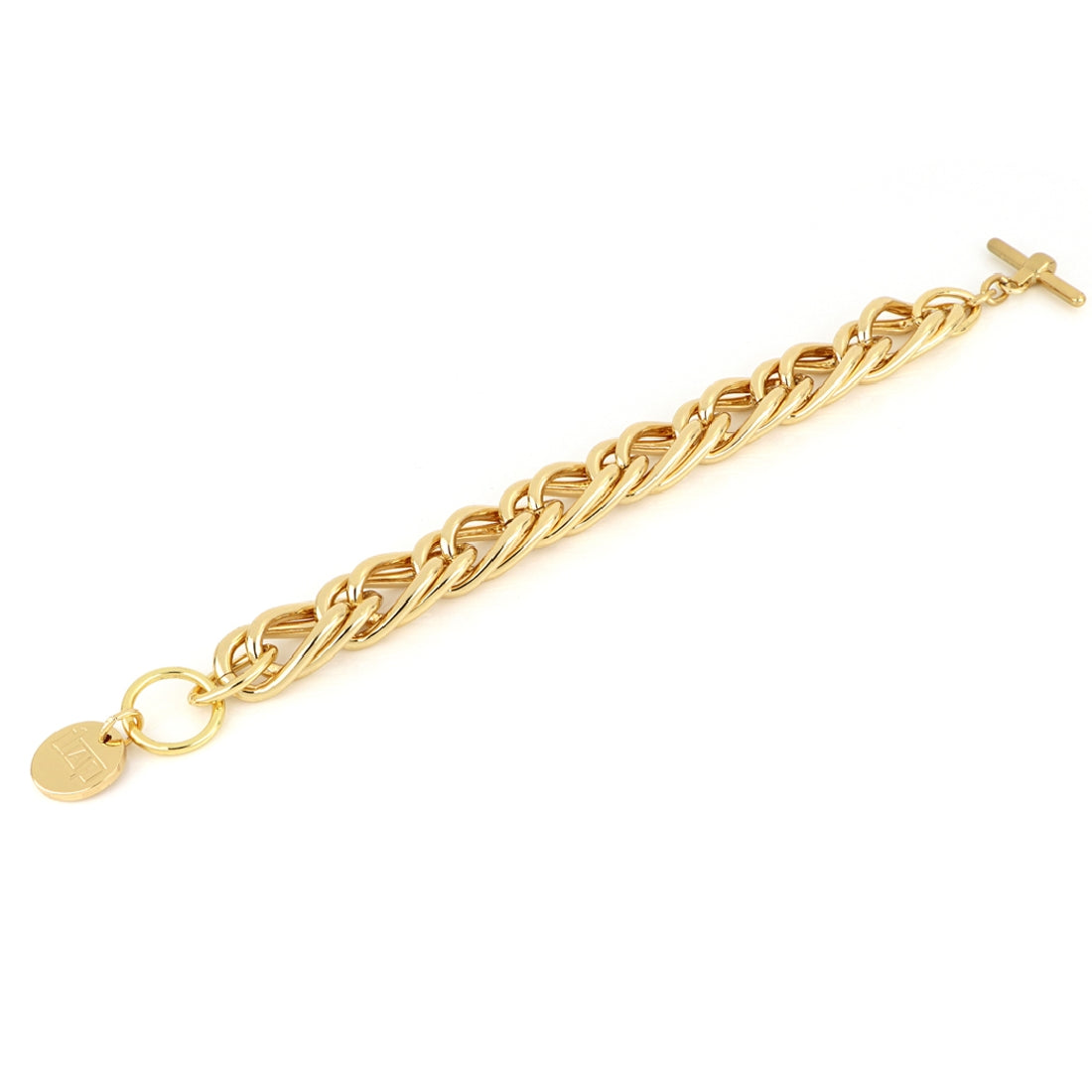 Bracciale Unoaerre 1865 a maglia spiga in bronzo dorato giallo