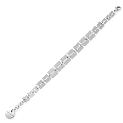 Bracciale Unoaerre 2617 a maglia quadrata in bronzo argentato bianco