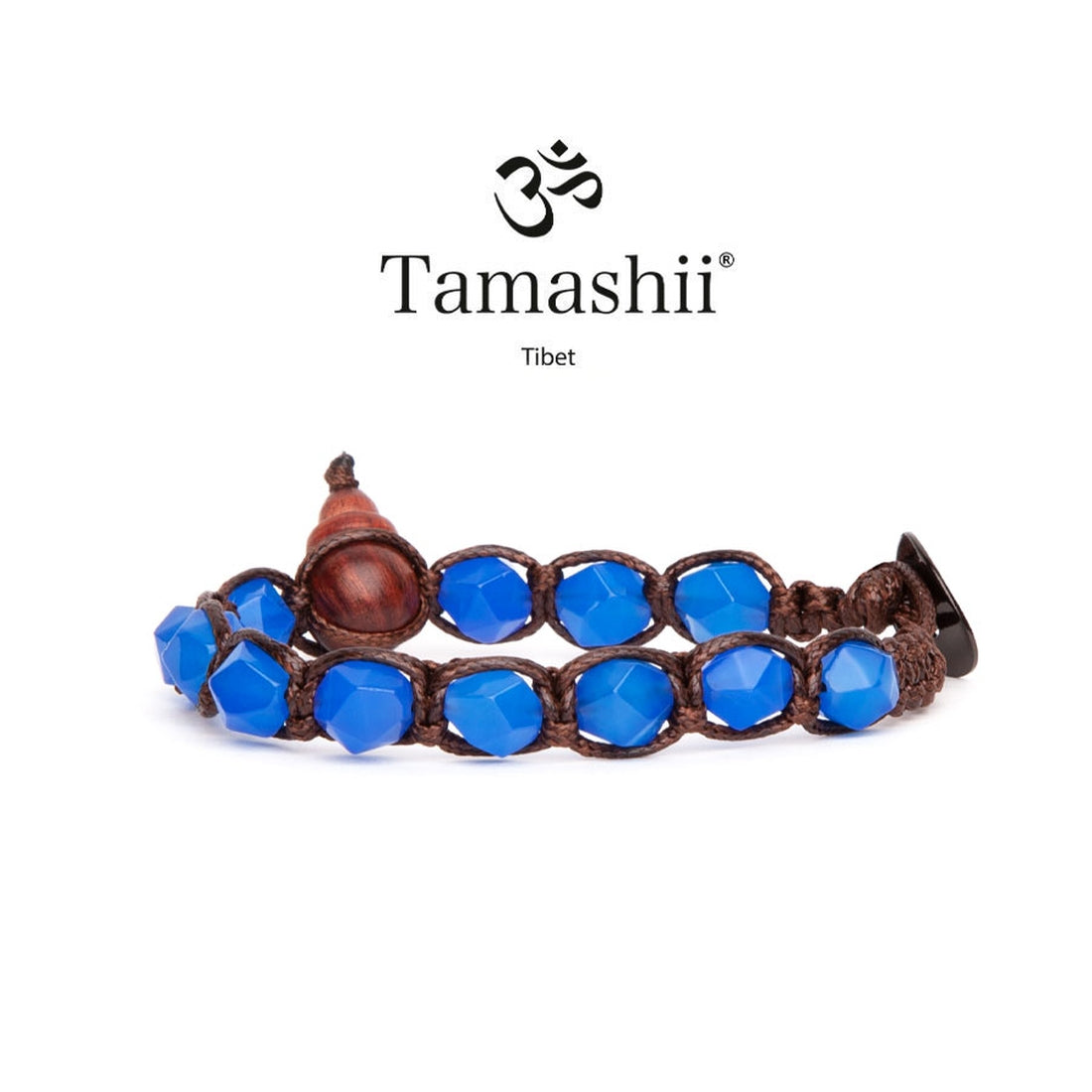 Bracciale Tamashii BHS911-18 in agata blu diamond cut