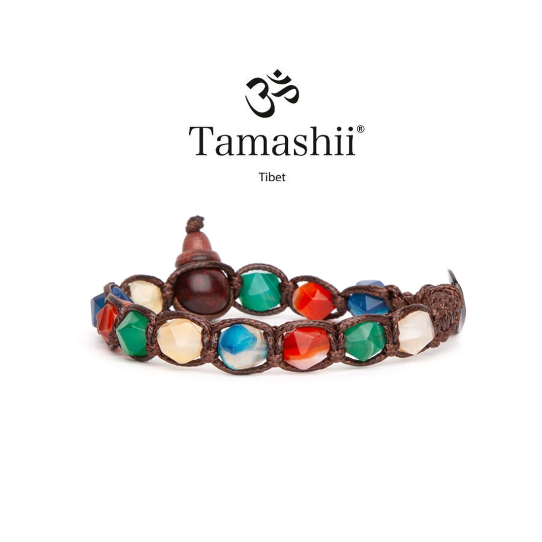 Bracciale Tamashii BHS911-229 agata striata mix color diamond cut