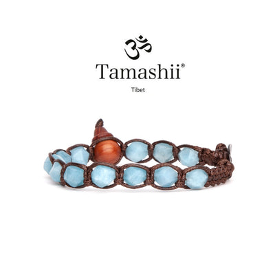 Bracciale Tamashii BHS911-31 agata azzurra oceano diamond cut