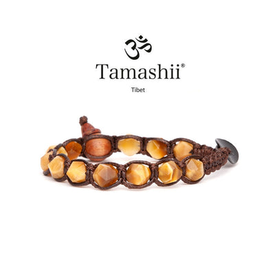 Bracciale Tamashii BHS911-80 in occhio di tigre diamond cut