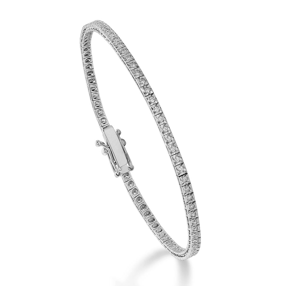 Bracciale Tennis Mikiko Stella in oro bianco e brillanti ct 0,47