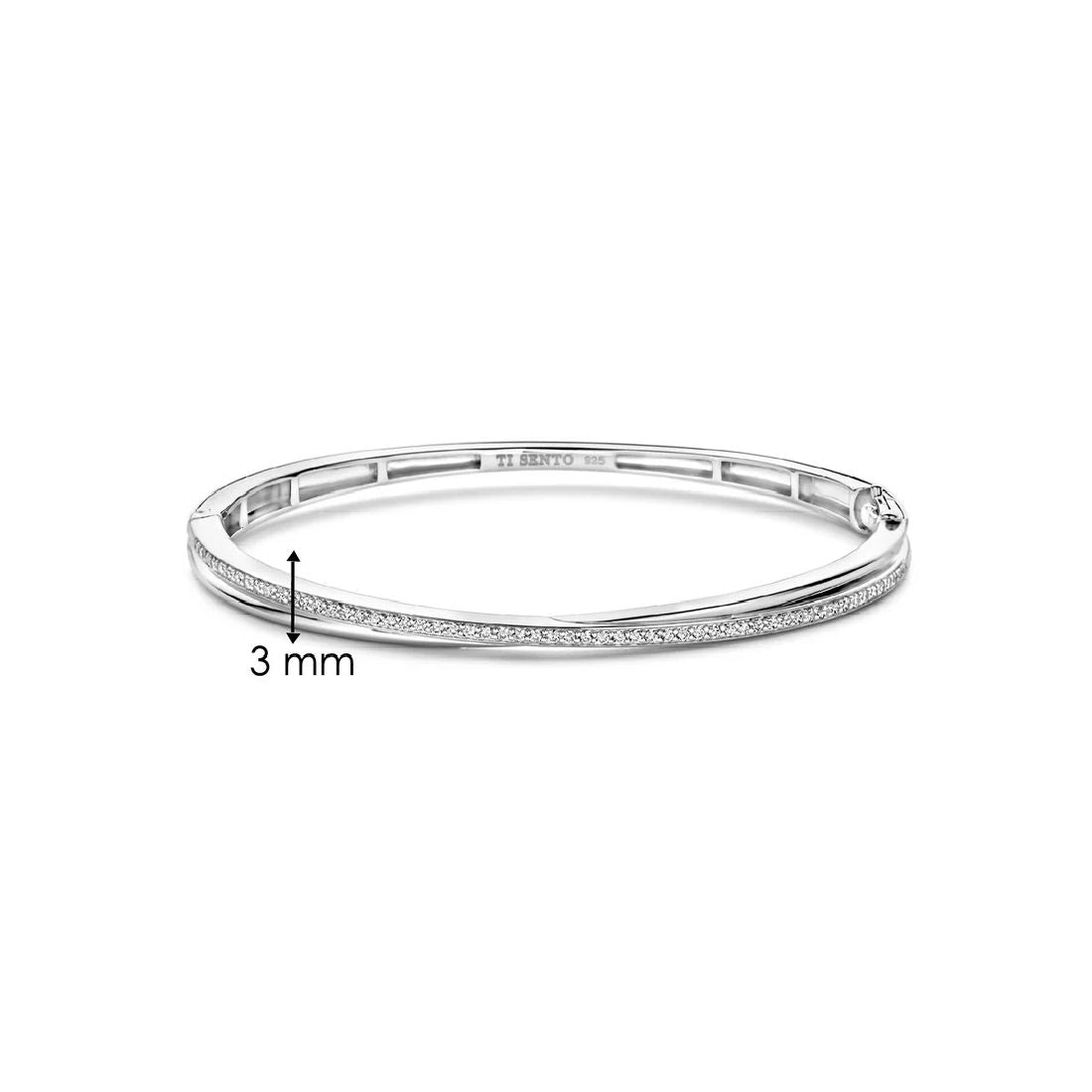 Bracciale Ti Sento Milano in argento rigido con zirconi 23045ZI