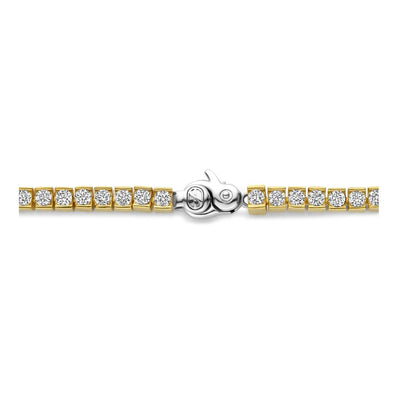 Bracciale Ti Sento Milano Tennis in argento placcato oro con zirconi bianchi 23039ZY