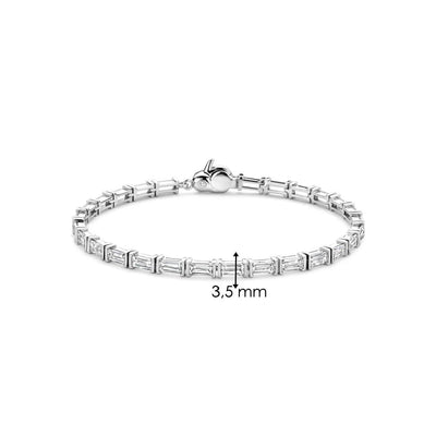 Bracciale Ti Sento Milano Tennis in argento con zirconi cubici bianchi 23041ZI