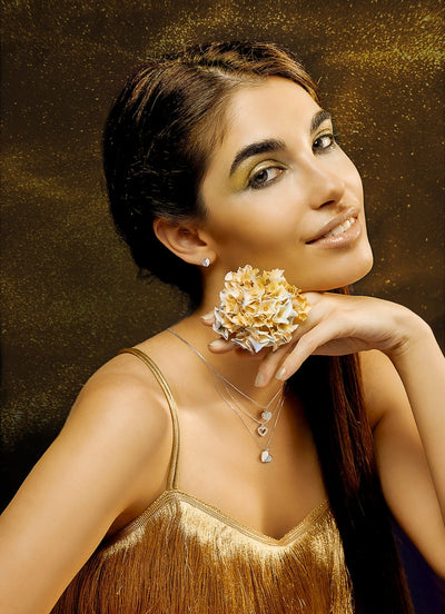 Collana Ambrosia Gioielli in oro bianco e cuore con zirconi AGZ 264