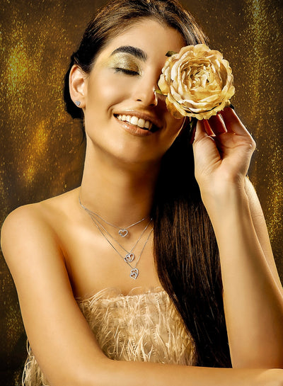 Collana Ambrosia Gioielli in oro bianco e cuore con infinito AGZ 304