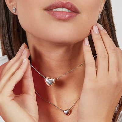 Collana Amen ciondolo cuore bombato piccolo CLCUBOB3