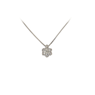 Collana con diamante punto luce ct 0.37 di qualità extra