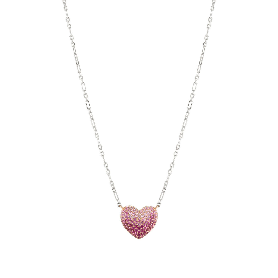 Collana Nomination Crysalis a cuore in argento con pavè di zirconi rosa