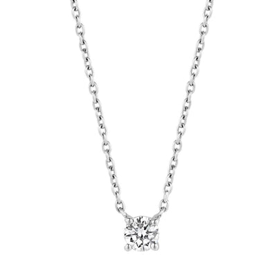 Collana Ti Sento Milano in argento placcato platino punto luce 6mm in zircone bianco 3894ZI