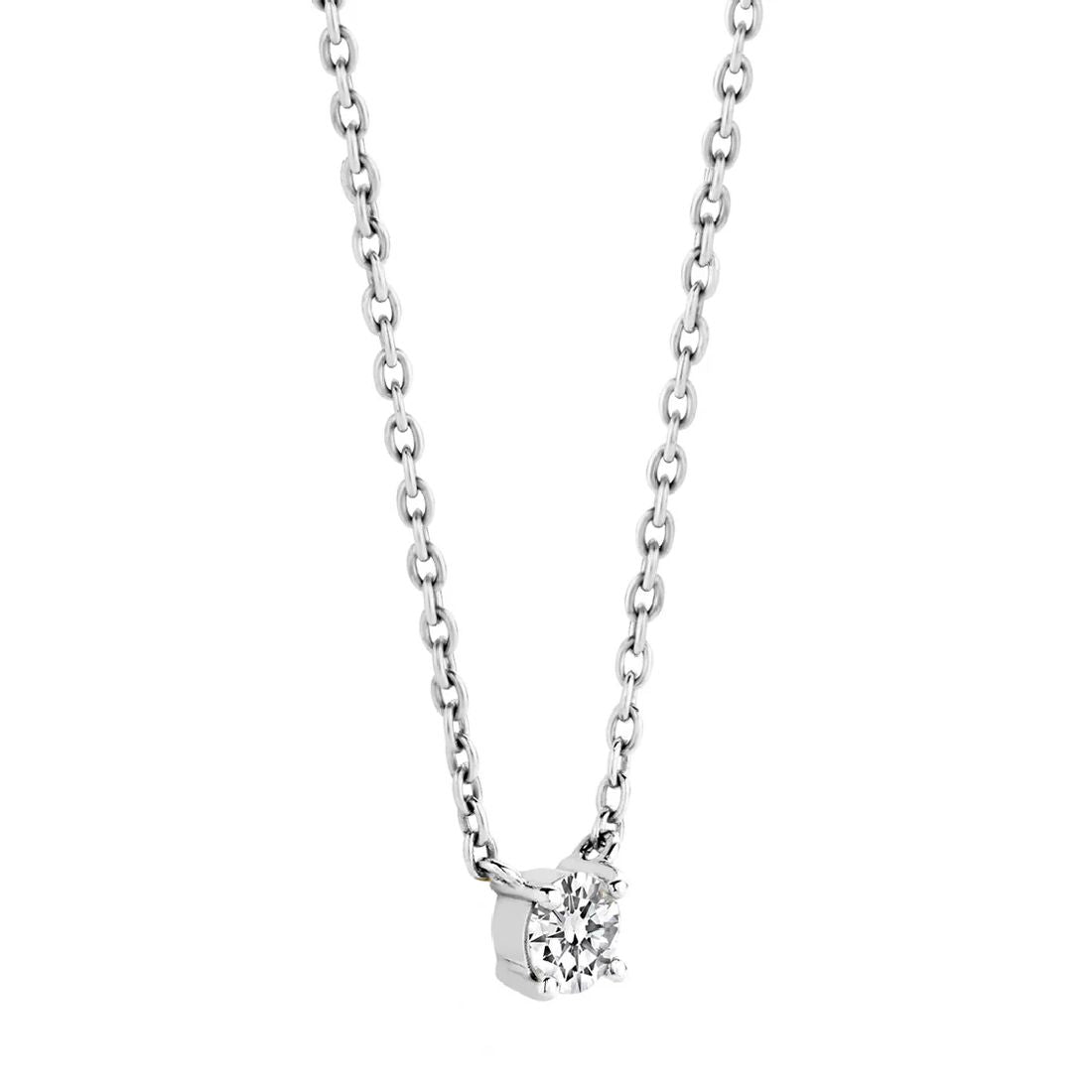 Collana Ti Sento Milano in argento placcato platino punto luce 6mm in zircone bianco 3894ZI