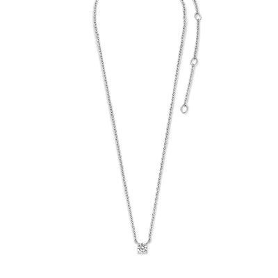 Collana Ti Sento Milano in argento placcato platino punto luce 6mm in zircone bianco 3894ZI