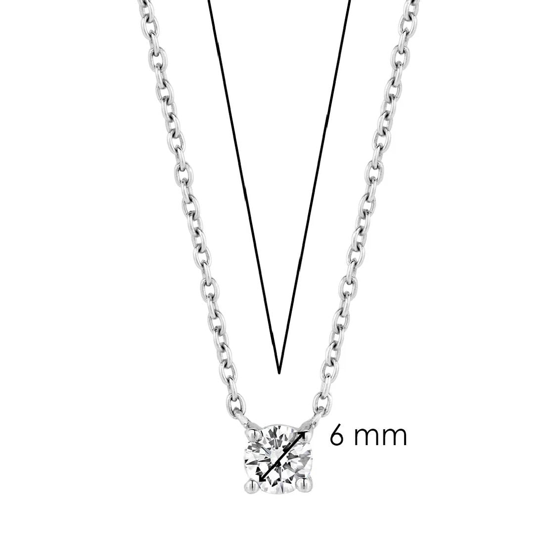 Collana Ti Sento Milano in argento placcato platino punto luce 6mm in zircone bianco 3894ZI