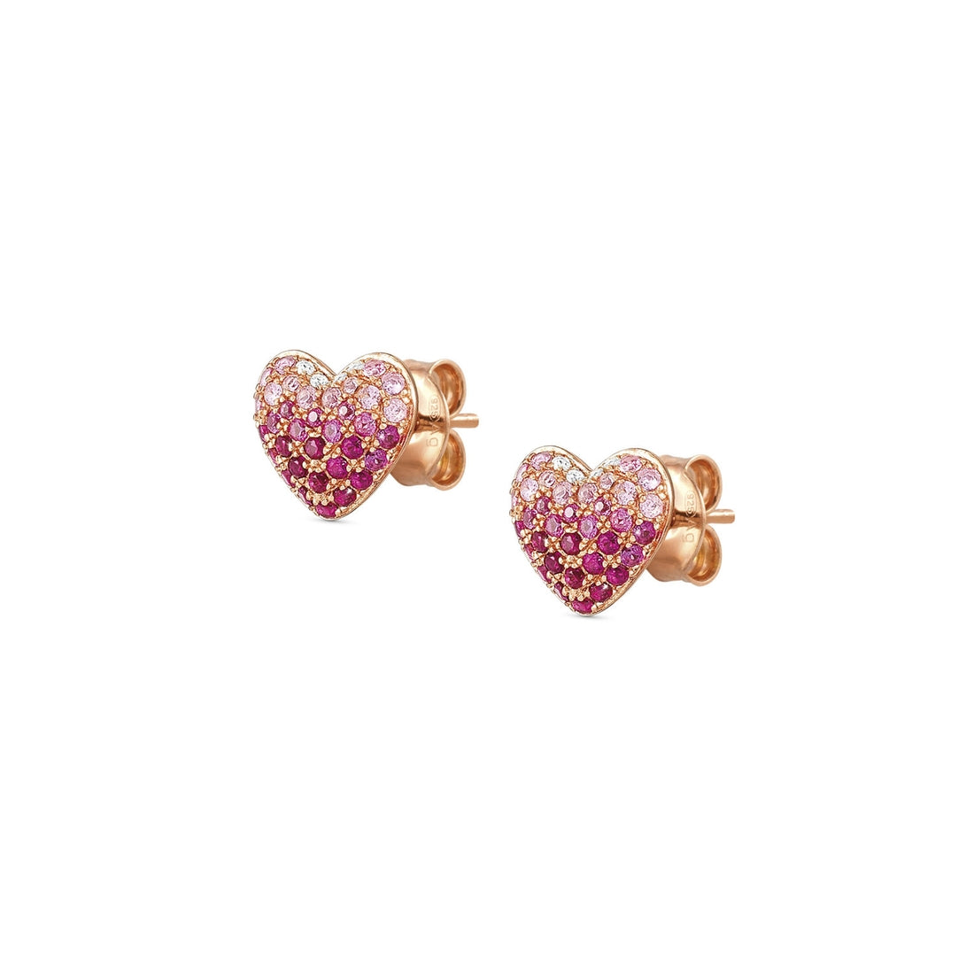 Orecchini Nomination Crysalis a cuore in argento con pavè di zirconi rosa