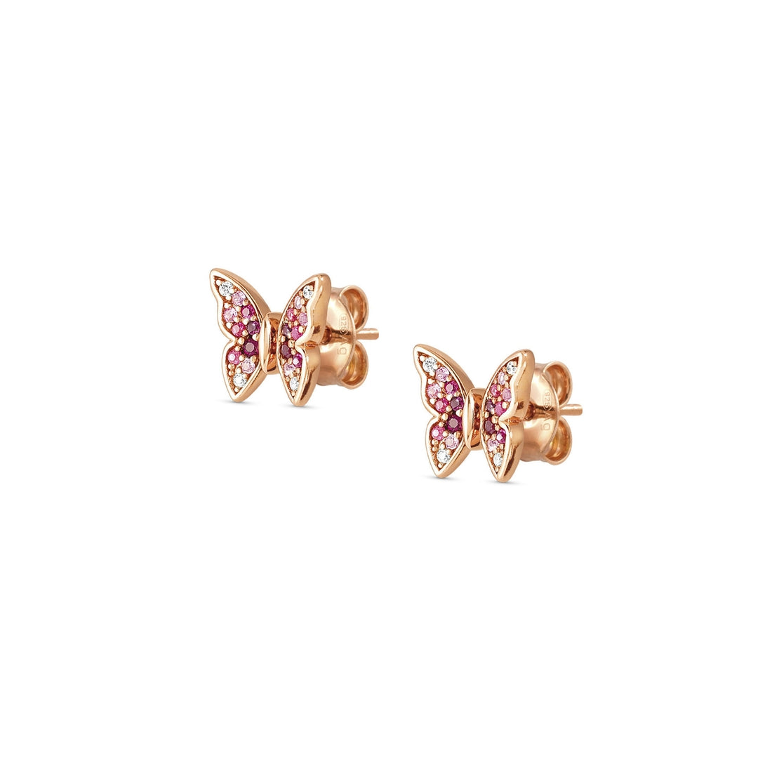 Orecchini Nomination Crysalis a farfalla in argento con pavè di zirconi rosa