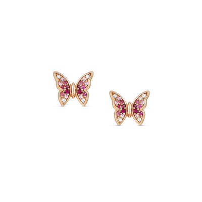 Orecchini Nomination Crysalis a farfalla in argento con pavè di zirconi rosa
