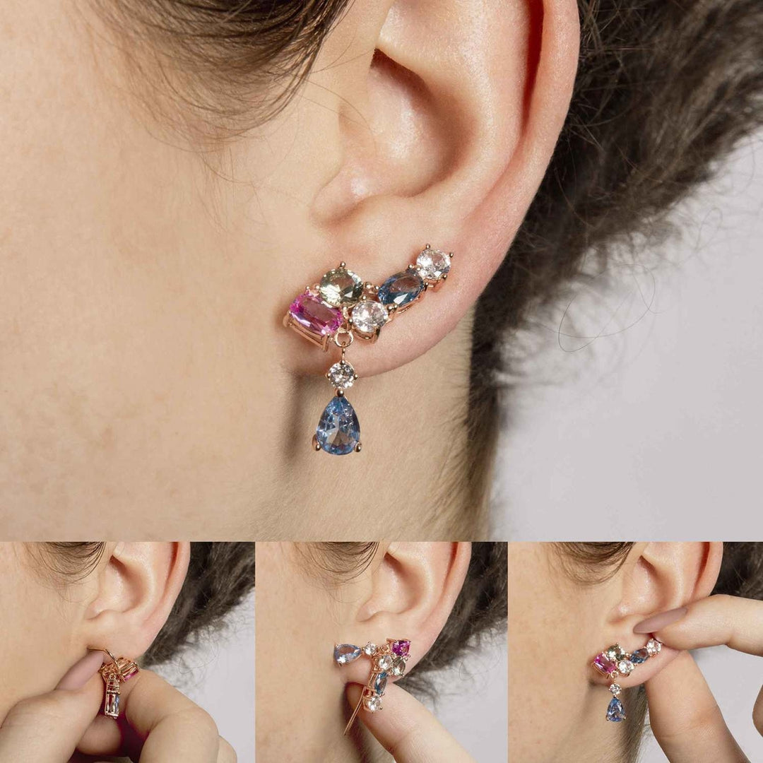 Set di Orecchini Argento 925 Placcati Oro Rosa - Punto Luce Oro con