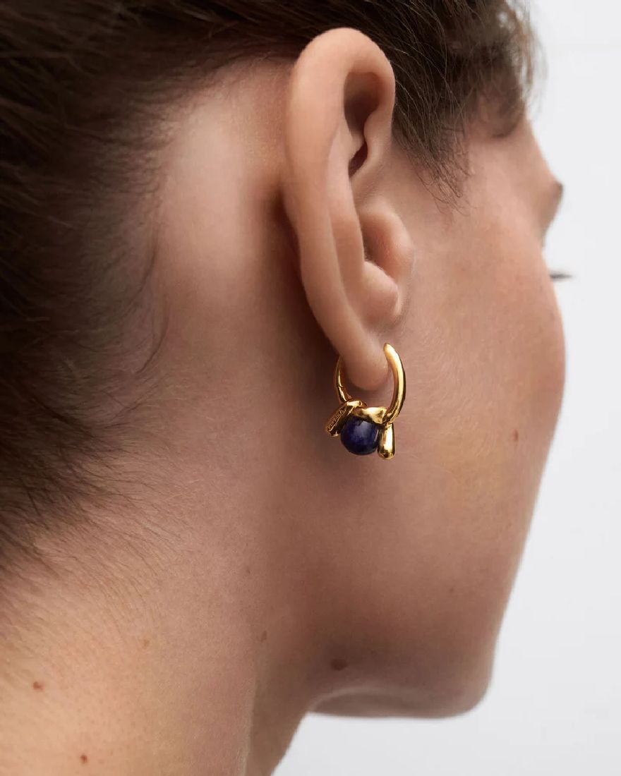 Orecchini In Oro 18K 750 Mls. Orecchini Con Zirconi Blu Pendenti. Rif