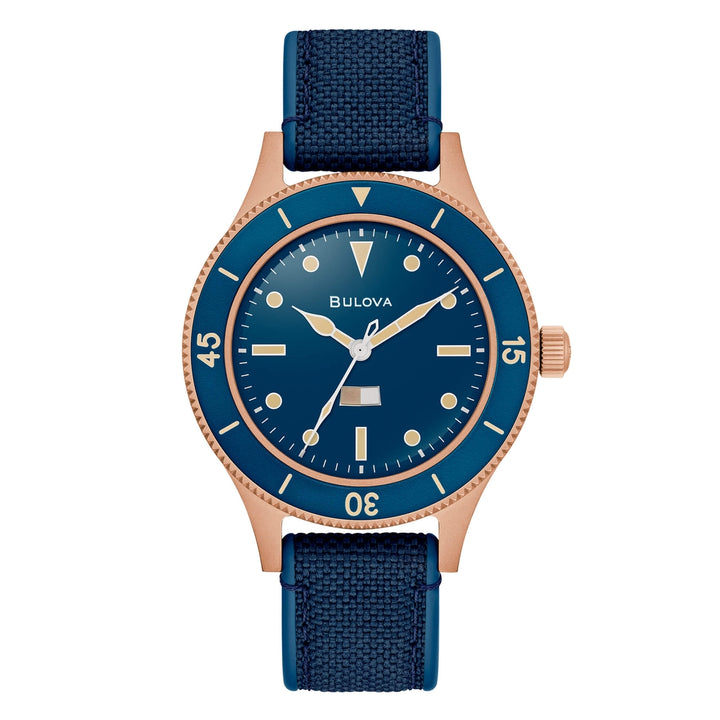 Orologio Bulova bronzo 98A325 Mil Ship Submersible blu Paladini